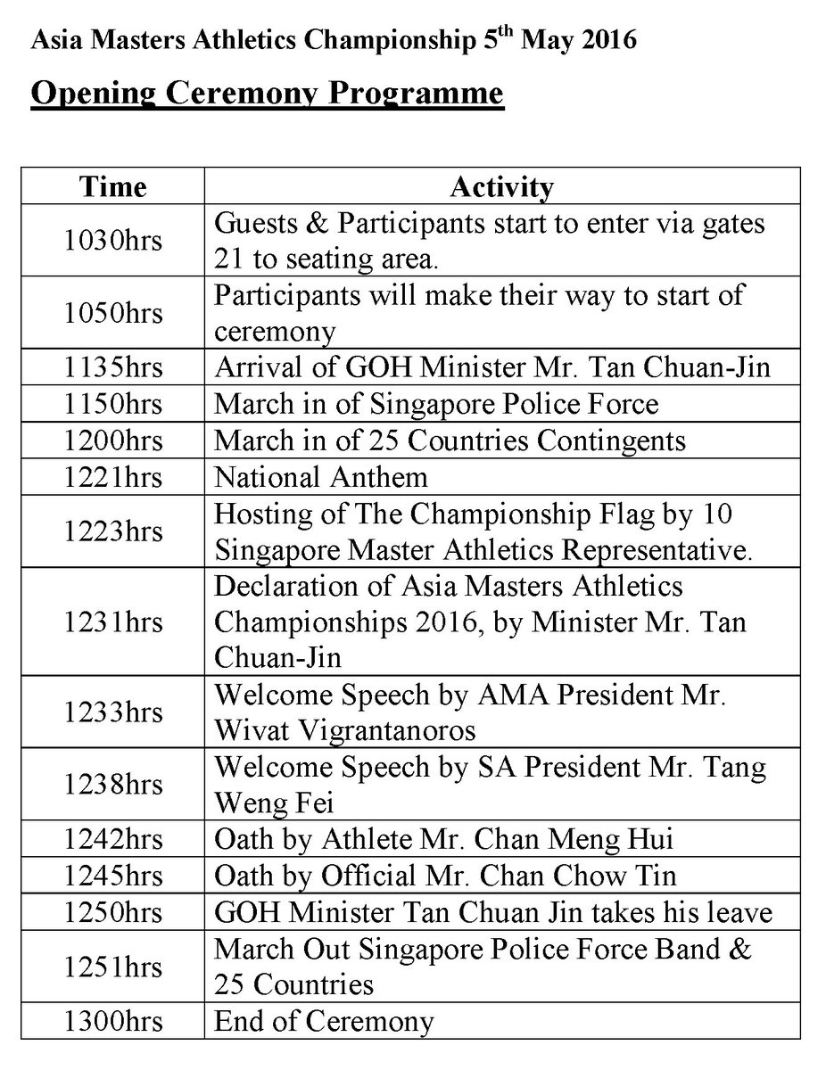 Singapore Athletics On Twitter Asia Masters 2016 Opening Ceremony Program 5th May S Pore Sports Hub Download The Pdf At Https T Co 1b0tbi7a2e Https T Co Gsghp2rwtr Twitter