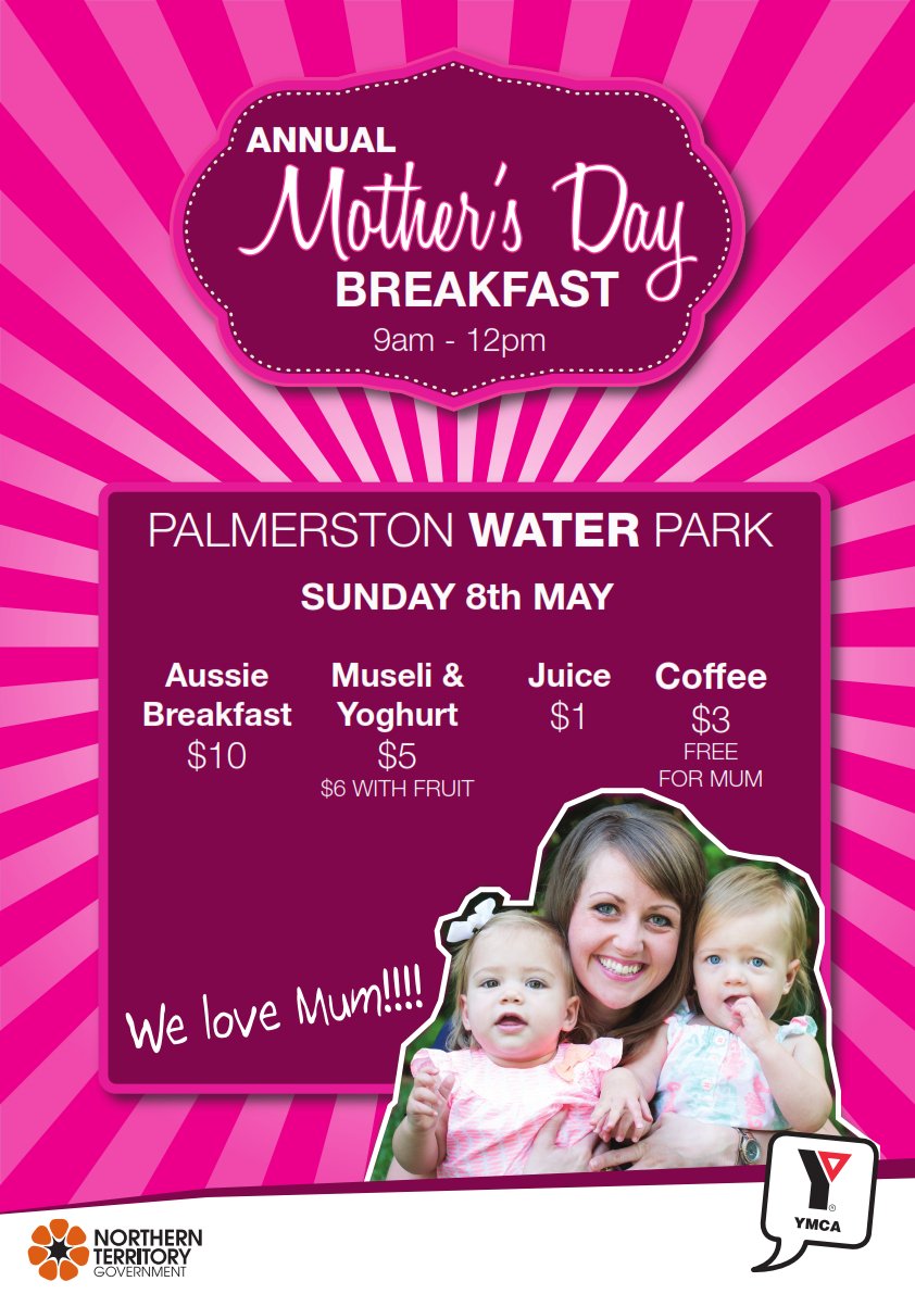 Spoil mum this Sunday at Palmerston Water Park #annualbreakfast