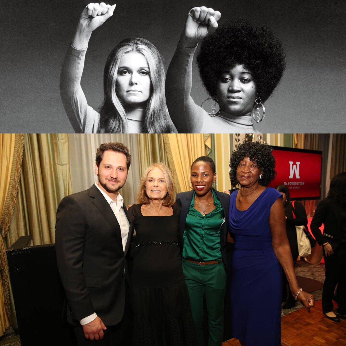 That time @Luvvie and I did the wobble w/ @GloriaSteinem & #DorothyPitmanHughes at the #GloriaAwards @msfoundation 😍