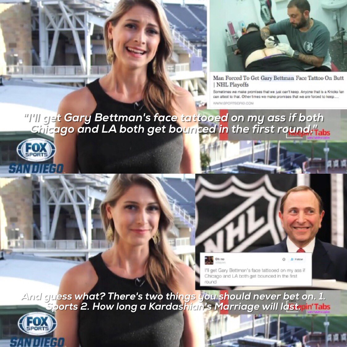 KeepinTabsWTabs's tweet photo. Never, EVER bet on a #Kardashian wedding. Never. @FOXSportsSD @TabithaLipkin https://t.co/tynpsXie2Z