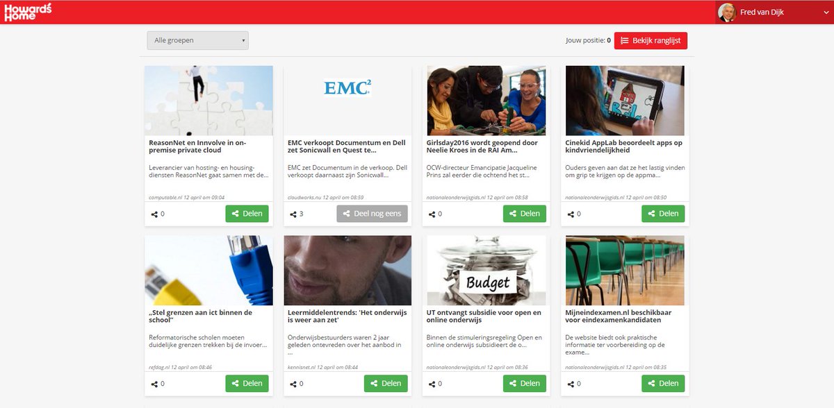 De nieuwe versie van de Curation Hub (<a href="/HowardsHome/">HowardsHome</a>) is live! Nu met twee gebruikers dashboards: Curator &amp; Ambassador