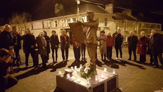 3.30am in Cloughjordan. Candle lit procession to mark the exact moment of MacDonagh execution 100 years ago today.