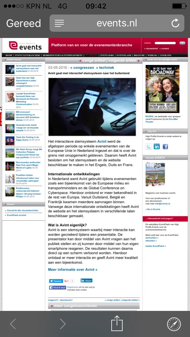 Events_NL's tweet photo. #Avint gaat met interactief #stemsysteem naar het buitenland https://t.co/RFofZy6F7u @avint_voting https://t.co/oKmHaULv1N