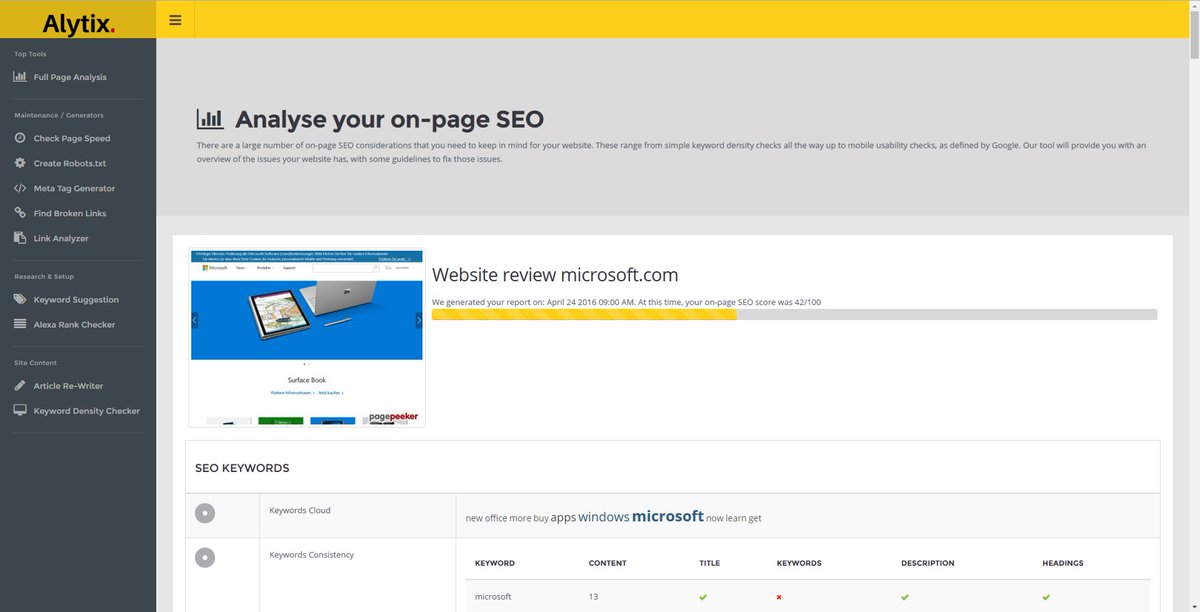 alytix's tweet photo. Does your website beat Microsoft's on-page SEO score?? Test yours now https://t.co/BaxLZHPPwT #SEO #FreeTools https://t.co/6GXEjKxJBN