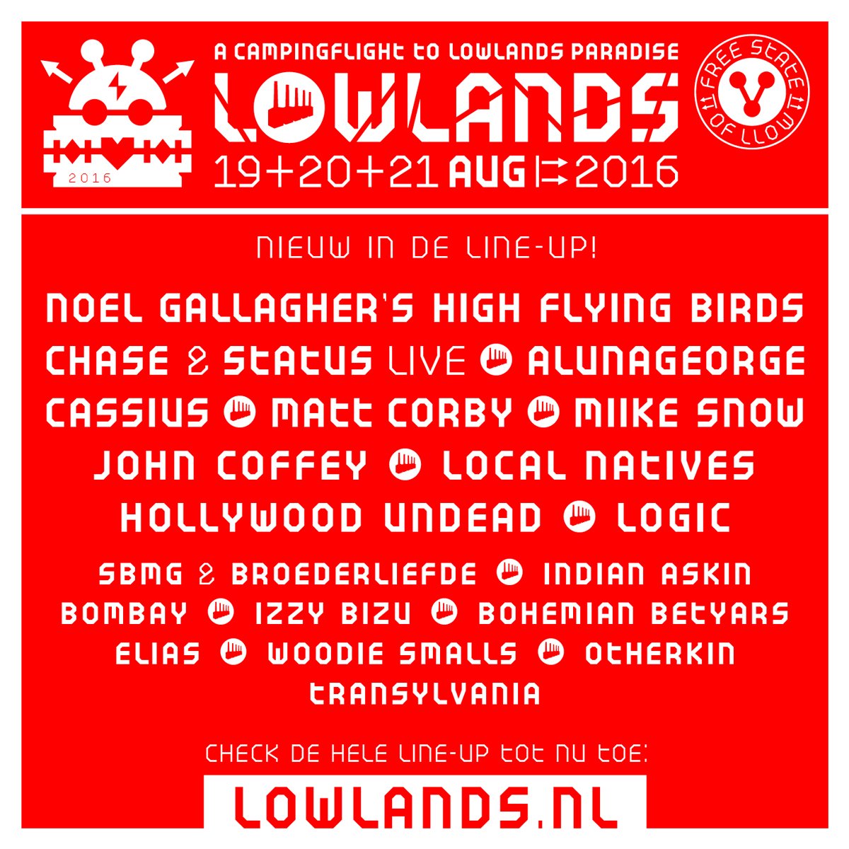 Nieuwe #LL16 bevestigingen! <a href="/NoelGallagher/">Noel Gallagher</a> <a href="/chaseandstatus/">Chase & Status</a> Live, <a href="/alunageorge/">AlunaGeorge</a>, <a href="/MattCorby/">Matt Corby</a> en meer: