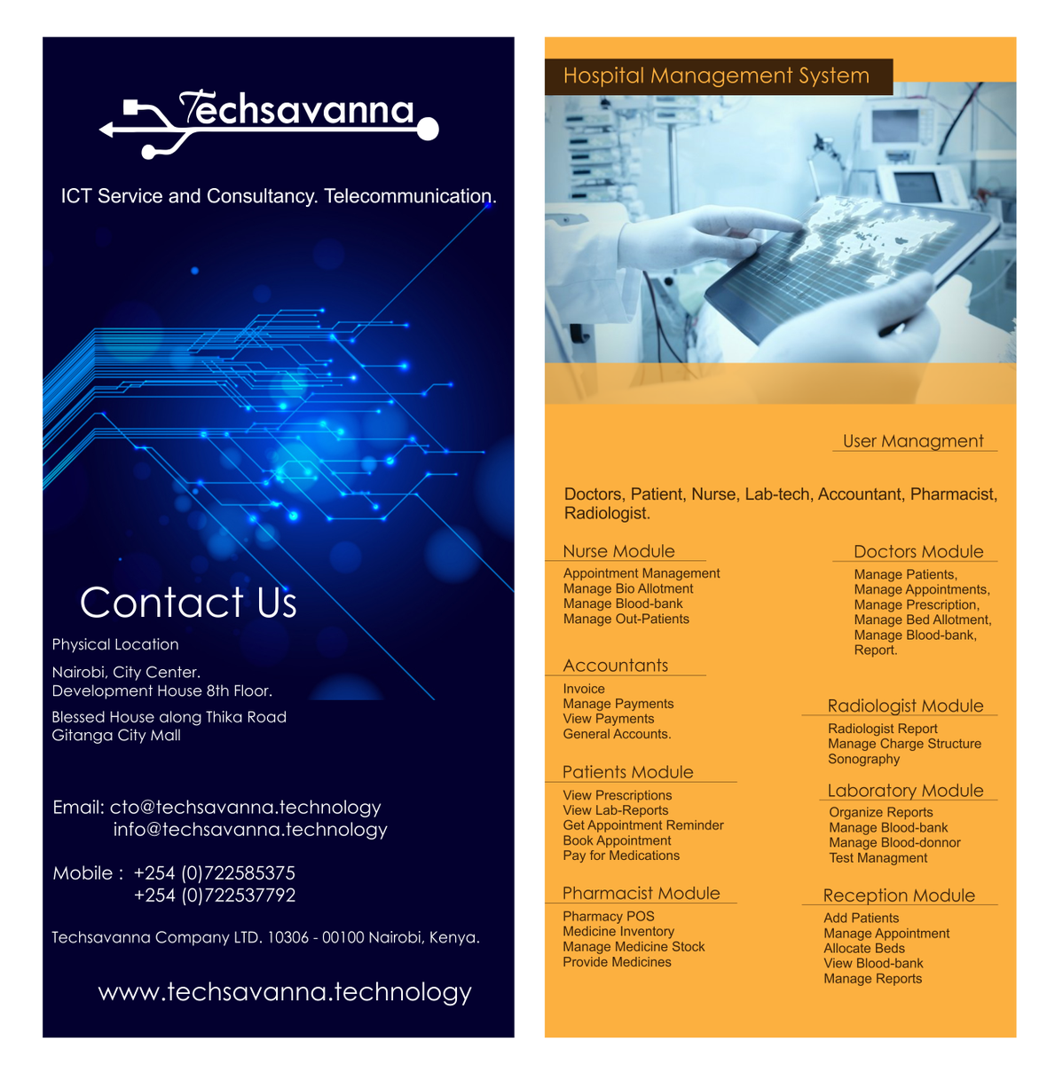 TechsavannaL's tweet photo. Are you a small, medium or large hospital, pharmacy or lab wishing to automate your workflows #TechsavannaHMIS https://t.co/RmBBZKg0ei
