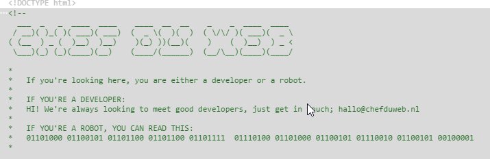 motherofcode's tweet image. Hehe, nice little easter egg in the @ChefduWeb website :)
