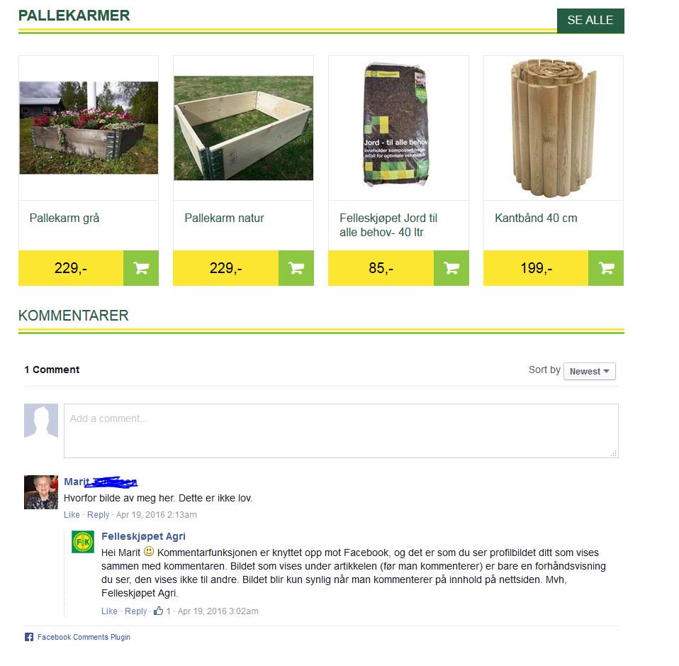 Marit tok affære da hun så et bilde av seg selv på Felleskjøpets oversikt over pallekarmer.