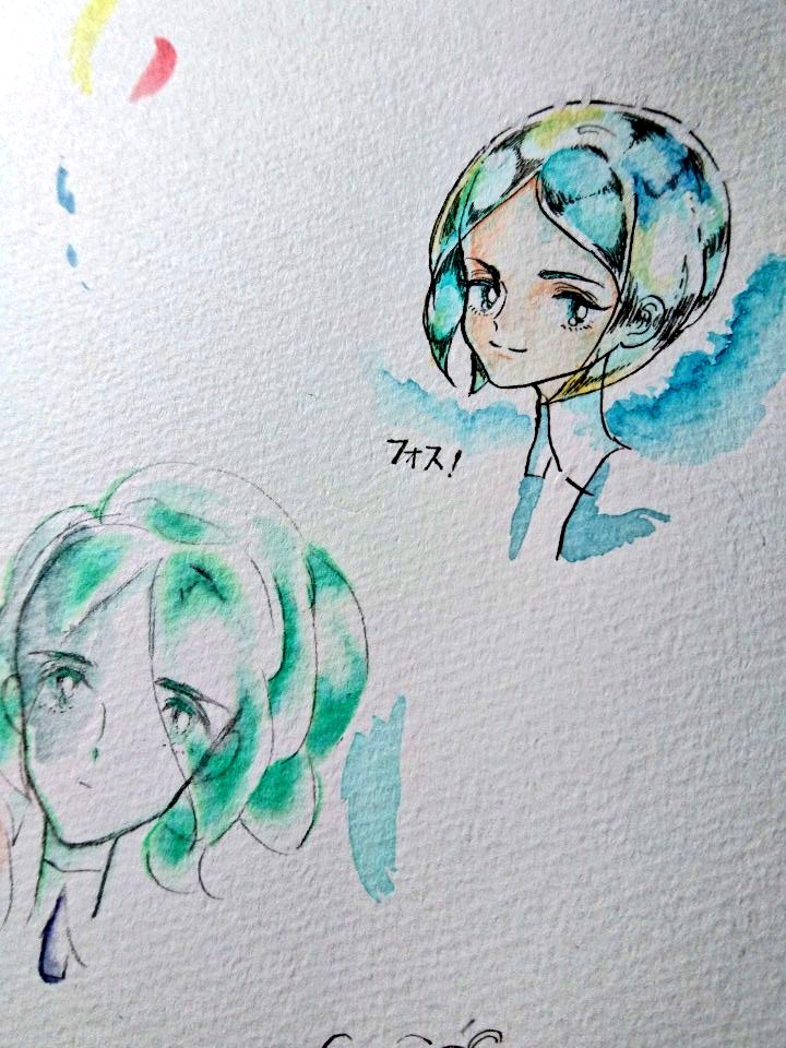 フォスフォフィライト(宝石の国) 「前にコピックで塗ったら古き良きカラーになってしまったフォスと、かきこむのがしっく」|みとしのイラスト