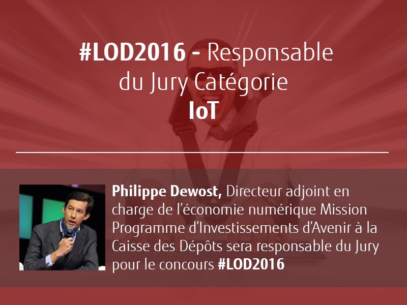 FujitsuFrance's tweet photo. #LOD2016 : Nous sommes ravis d'accueillir @pdewost comme responsable du Jury catégorie #IoT https://t.co/SAtxF1zmbJ https://t.co/xVwXdGBOxm
