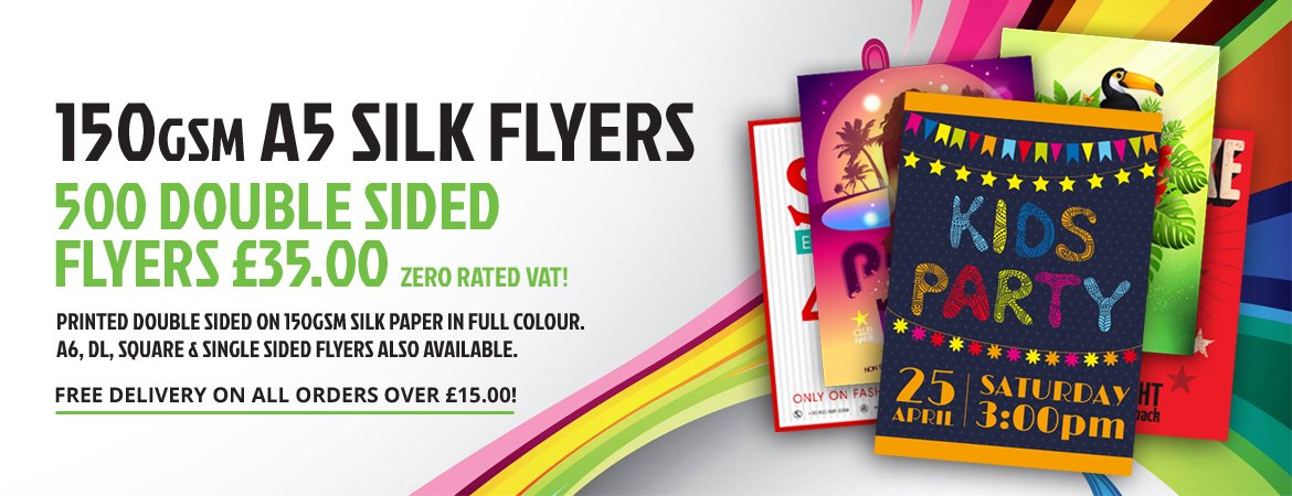 EcoColourPrint's tweet photo. 500 Double Sided A5 Flyers Printed On 150gsm Silk Stock (148mm x 210mm) - £35 (Zero V.A.T) - https://t.co/0PE0jReEs1 https://t.co/V0egC5dzec