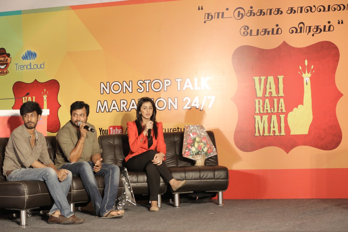 SmileSettai's tweet photo. @KO_2movie at #VaiRajaMai  @rsinfotainment @ActorSimhaa @nikkigalrani @leon_james https://t.co/ik59db2Tw9