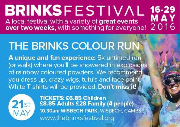 brinkscolourrun's tweet photo. Are your people ready for the #BrinksColourRun @247Gym?
https://t.co/lxACVhOwVe #Wisbech https://t.co/bk6NVmkLcs