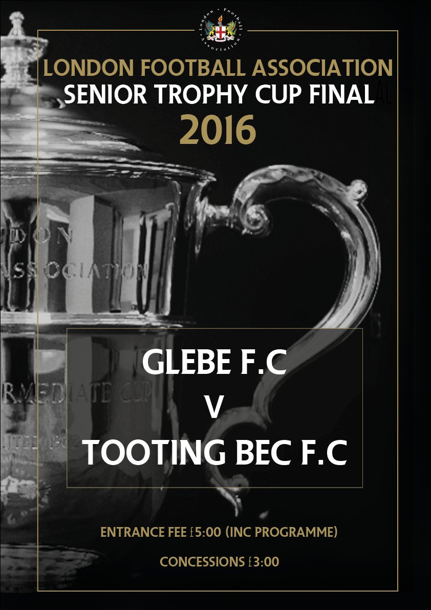 And So It Begins! Senior Trophy Cup Final 2016 <a href="/glebefootball/">Chislehurst Glebe FC</a> v <a href="/TootingBecFC/">Tooting Bec FC</a> Today KO 19:30 Good luck to both clubs