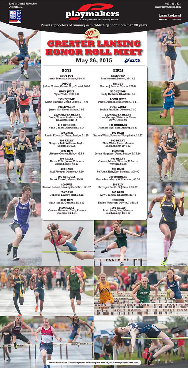 FowlervilleXC's tweet photo. #FVLTF #Alumni @2Gibbons 4x200m relay rain start makes the cover of the #HonorRoll poster! #UnityPrideTradition https://t.co/V1MQMZv25v