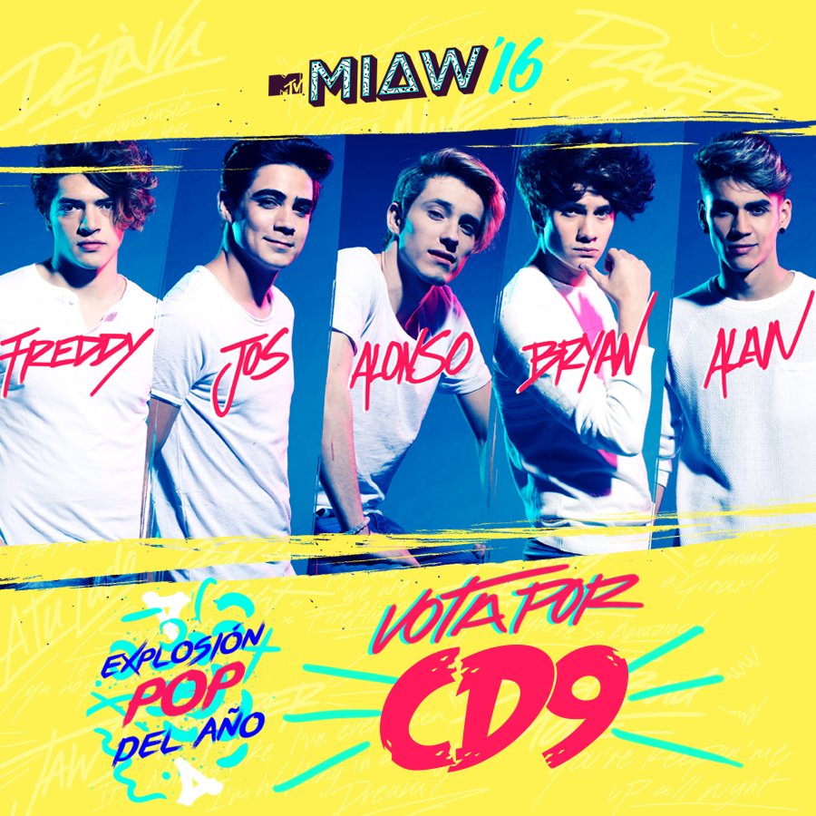CD9's tweet image. ¡Estamos nominados! ¡Vota por nosotros en los @mtvmiaw @MTVLA! miaw.mtvla.com #MtvPopCD9 #MtvMatchNavarro