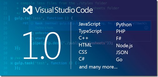 VisualStudio's tweet image. ICYMI - VS Code went 1.0! Here's a recap of the goodness thanks to @Coding4Fun, spr.ly/6010BW8Bn