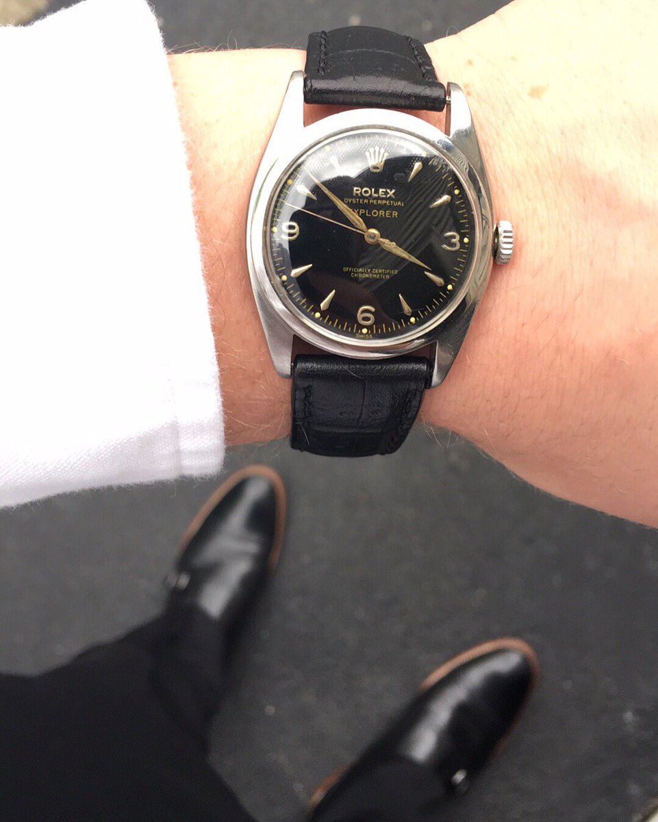 TheHorologyPad's tweet image. For Sale 6098 Rolex Explorer Honeycomb Bubbleback!