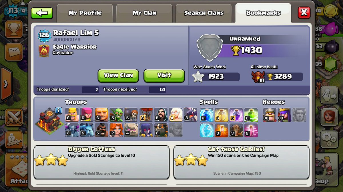 Los  dos jugadores con más estrellas de guerra.