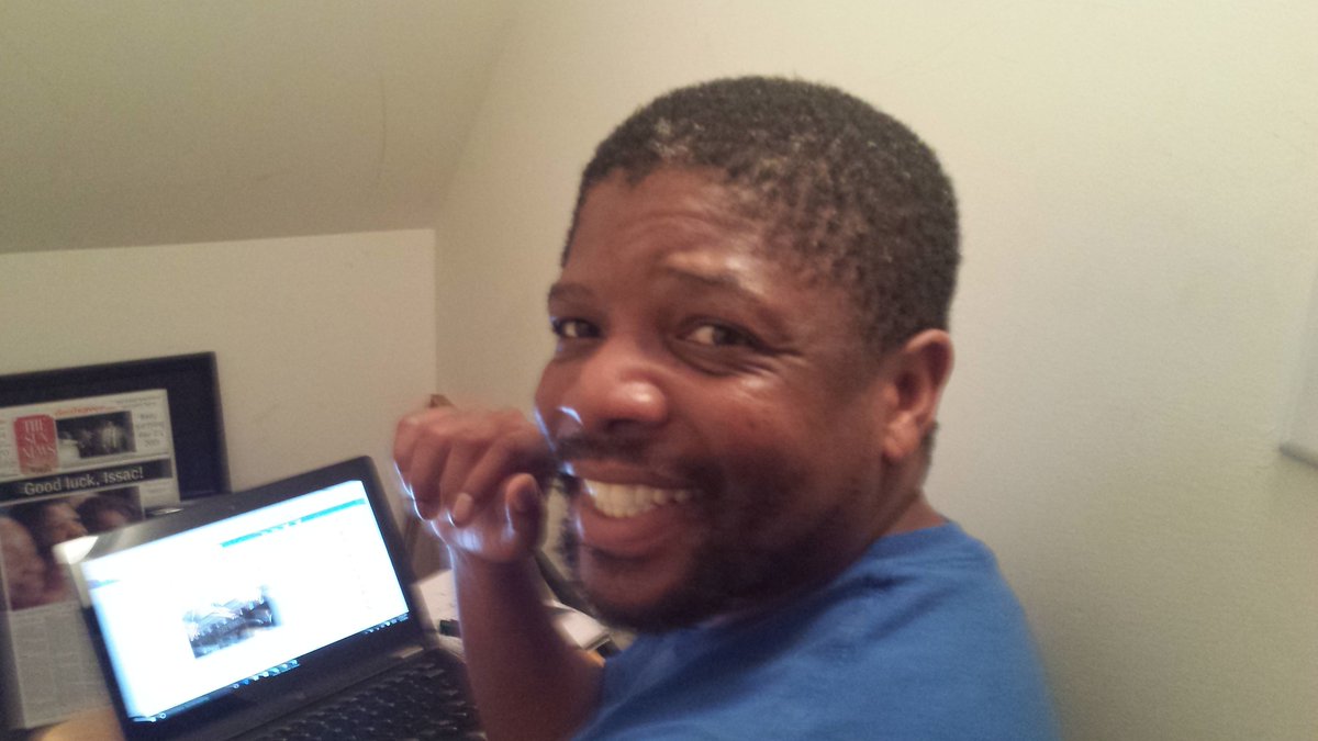 ReadersFreedom's tweet photo. Why is Issac Bailey smiling? He just gave to Freedom Readers @ https://t.co/dVQCF3NrbQ. Support literacy and smile! https://t.co/iNBXM6a47u