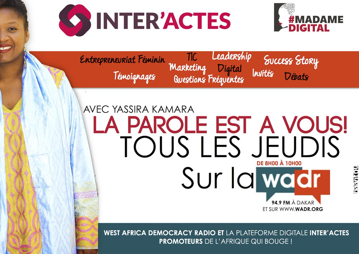 Ce mois: "La parole est à vous" #InterActes  @WADR_News TOUS LES JEUDIS, la Matinale avc <a href="/yassiraherself/">Yassira</a> 8h-10h TU