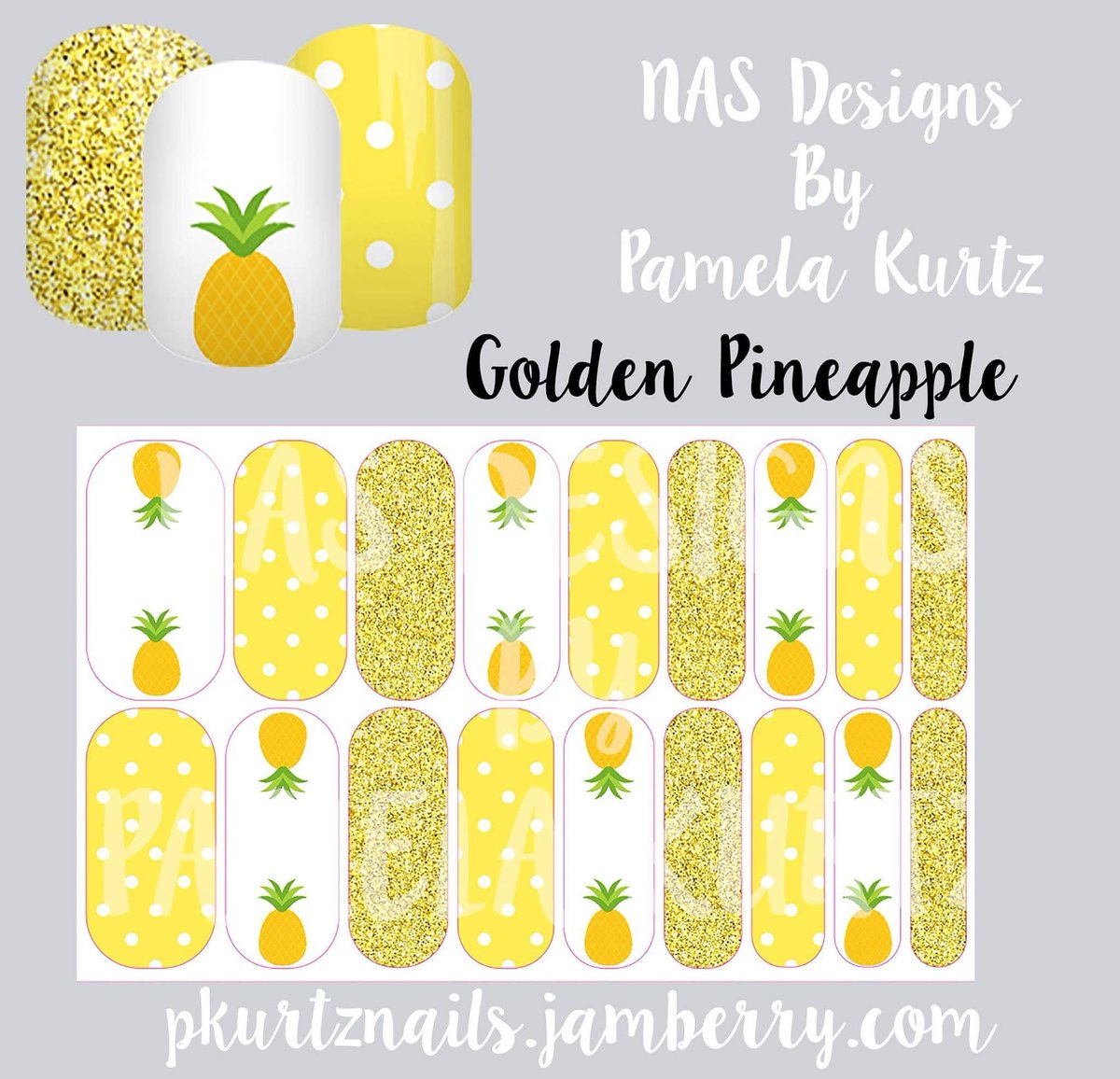 ohbamitspam's tweet photo. More custom designs by me! Contact me to order! #jamberrynails #jamberry #nailart #nails #jamberrynas #pineapple https://t.co/paJVAWVrQy