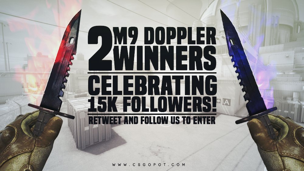 csgopot's tweet photo. https://t.co/bZ4OUXW7DO's celebrating a 15k followers!
RT + Follow us to enter
More entries: https://t.co/bA9f1gDT0M https://t.co/AjZChSxVsA