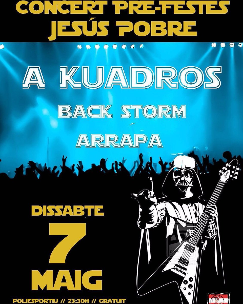 tonigata96's tweet photo. Amics! Dissabte a Jesús Pobre #AKuadros #BackStorm i #Arrapa!! #Gratuït!!!!! https://t.co/oK0nRrAy2m