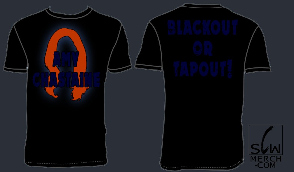 And now <a href="/AmyChastaine/">Amy Lancaster 💜</a> gets her first ever shirt too! Will her next opponent blackout... or tapout?