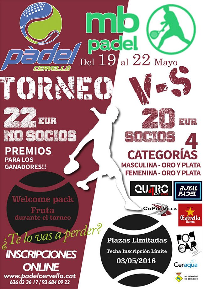 MBPADEL's tweet photo. TORNEO de nuestro club amigo @PadelCervello
Del 19 al 22 de Mayo
Inscríbete en https://t.co/TXPg4J4pxe https://t.co/KGDWj1KC7J
