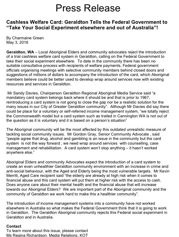 Sally_Owl's tweet image. True #leadership right here
The Aboriginal people have taken the lead in rejecting the #cashlesscard in #Geraldton