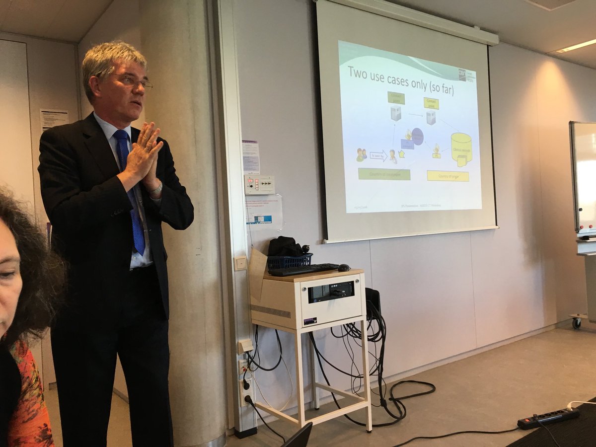 RT <a href="/RainerThiel/">Rainer Thiel</a>: <a href="/stegwee/">Robert Stegwee stegwee@mastodon.online</a> presenting International Patient Summary at <a href="/assess_ct/">Assess CT</a> EU-US Workshop #snomed #eHealth