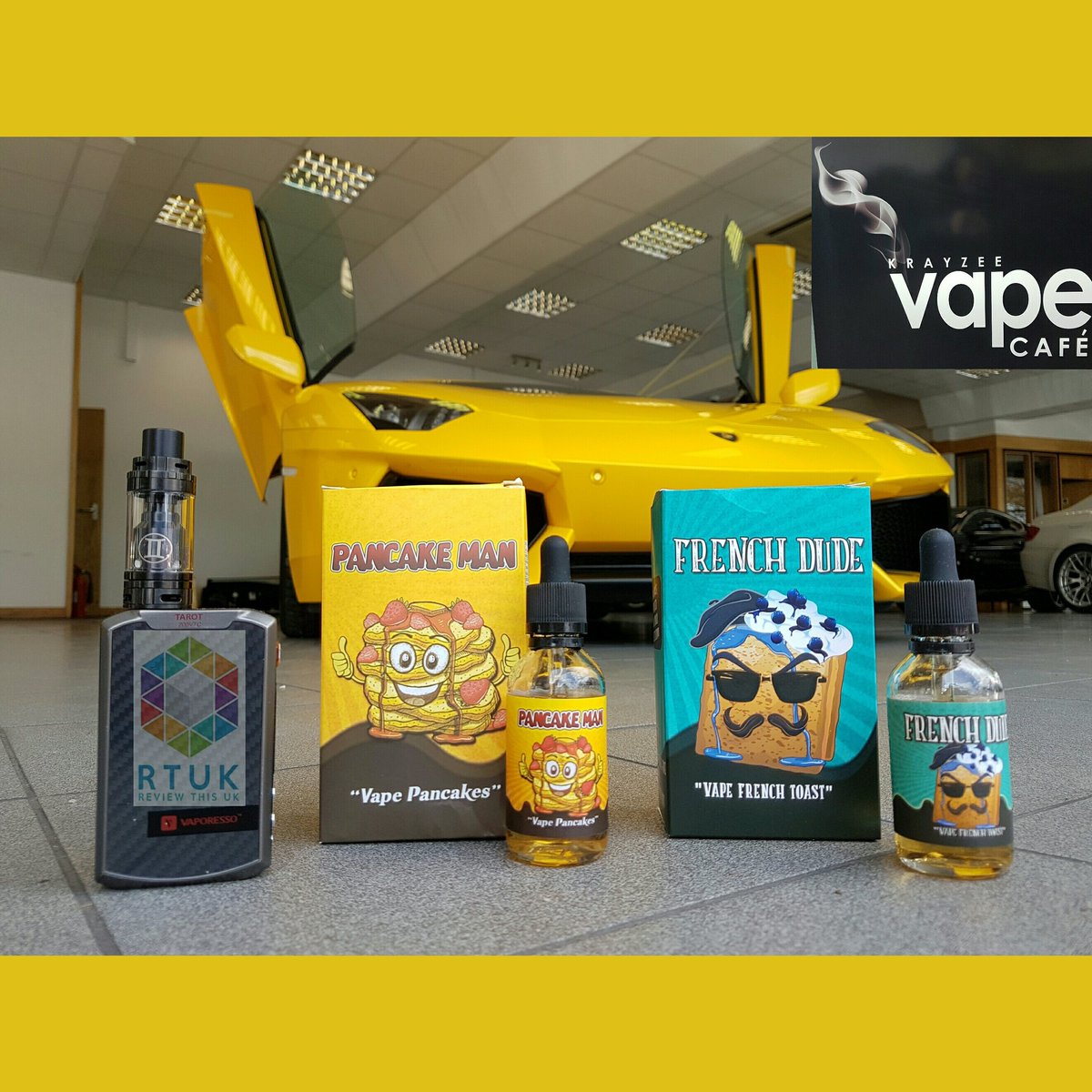 mikeyb6999's tweet photo. Mmmm pancake man and French dude available @krayzeevape 
#rtuk #reviewthisuk #yiannimize #vape #vaping #cloudchaser https://t.co/ITg1sWwTVO