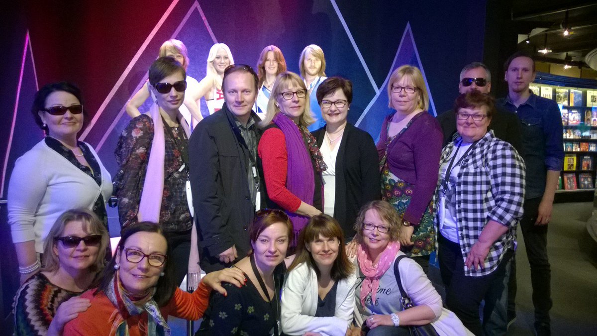 jarmokokkonen's tweet photo. #kkp2016 työyhteisömme Tukholmassa #ABBA museo on mainio, nostalginen paikka, suosittelemme! @kirkonkasvatus https://t.co/P1gfVIAP1O