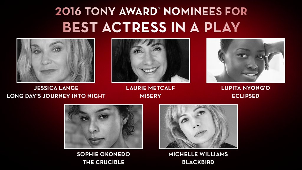 TheTonyAwards's tweet photo. And the #TonyAwards nominees for Best Performance by an Actress in a Leading Role in a Play are... https://t.co/5qm91xVmXF