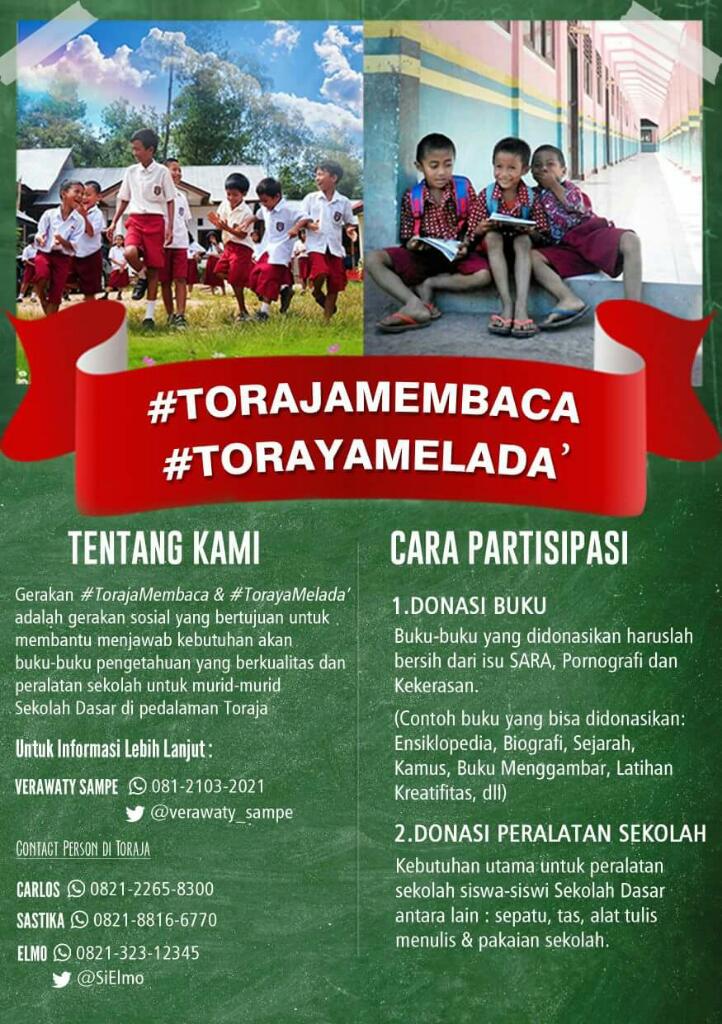 rachel_imbun2's tweet photo. Mau share buat teman2 yg mau dukung gerakan #TorajaMembaca #TorayaMelada' silahkan liat infonya di sini. Makasih :* https://t.co/1oq6cH51Bc