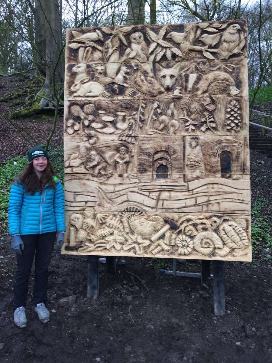 woodland sculptures at Buxton Country park by Lorraine Botterill, looking superb