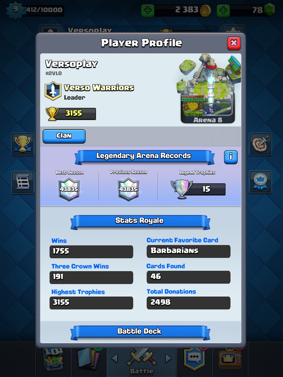 versoplay's tweet photo. Highest for the moment, gotta get those up! @ClashRoyale @supercellgames #ClashRoyale https://t.co/7ssYbYlrD5