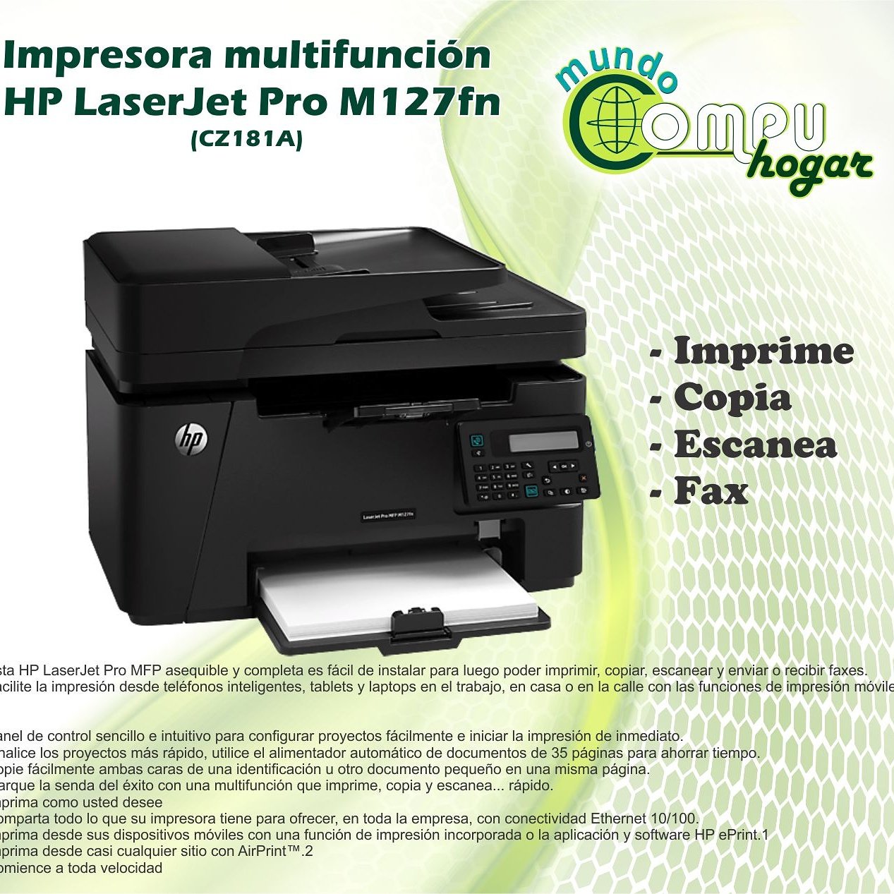 Mundo CompuHogar on X: #felizmartes #3demayo #tiendafisica #impresora #hp  laserjet #pro #impresion #copia #scanner #boleitasur #caracas   / X