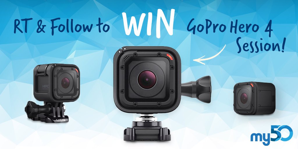 my50com's tweet photo. RT &amp; F to #win a GoPro Hero 4 Session in our May #competition. 
Ts &amp; Cs >>> https://t.co/QFNnNM0OCF #my50GoPro https://t.co/Hm2nWhKwpC