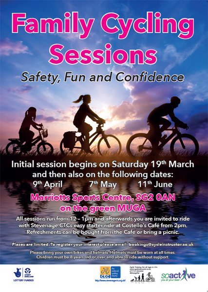 SportStevenage's tweet photo. Learn to Cycle this weekend with @TinaCyclist and join @StevenageCTC after for a afternoon ride #GetInvolved https://t.co/ZJC679PHTR