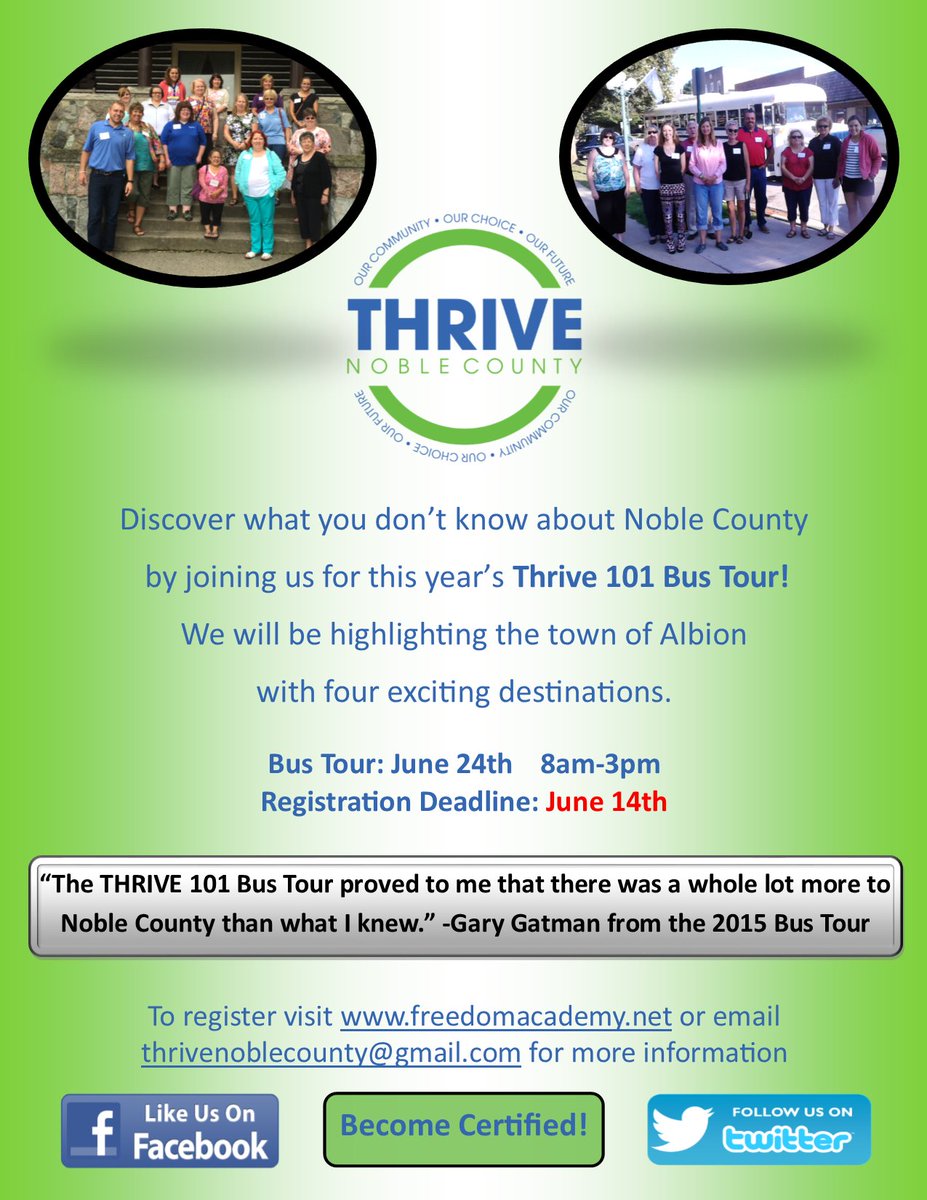 Join us for this year's THRIVE 101 Bus Tour on June 24th!
