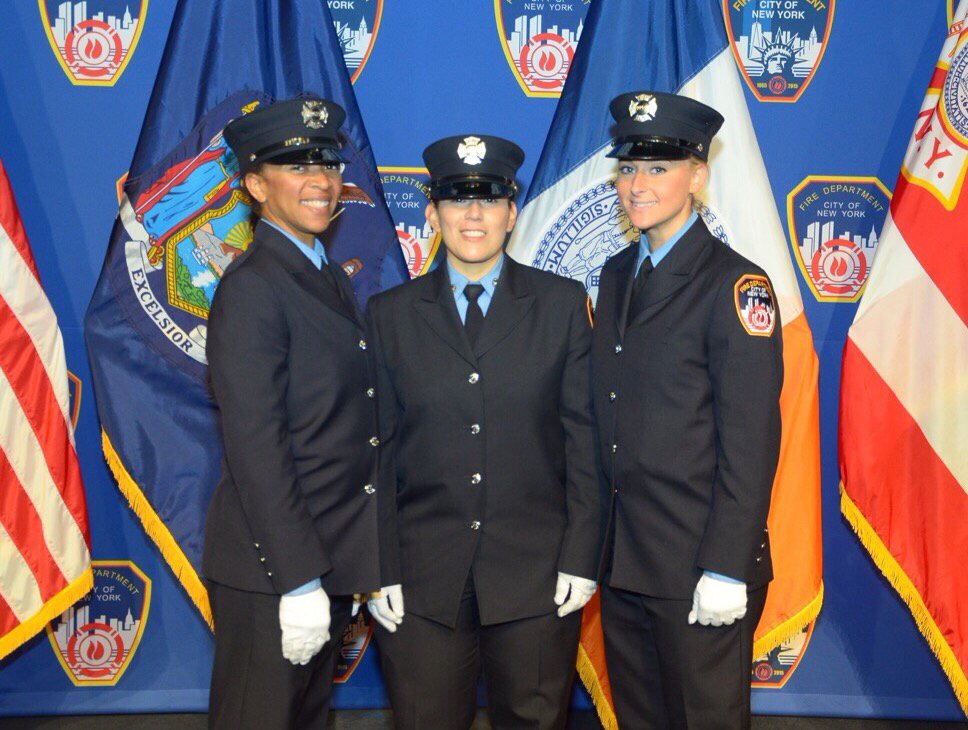 FDNY's tweet photo. Congrats to 3 female FFers graduating from #FDNY Fire Academy. 52 female FFers now on the job, most in Dept history https://t.co/zAAs734LMF