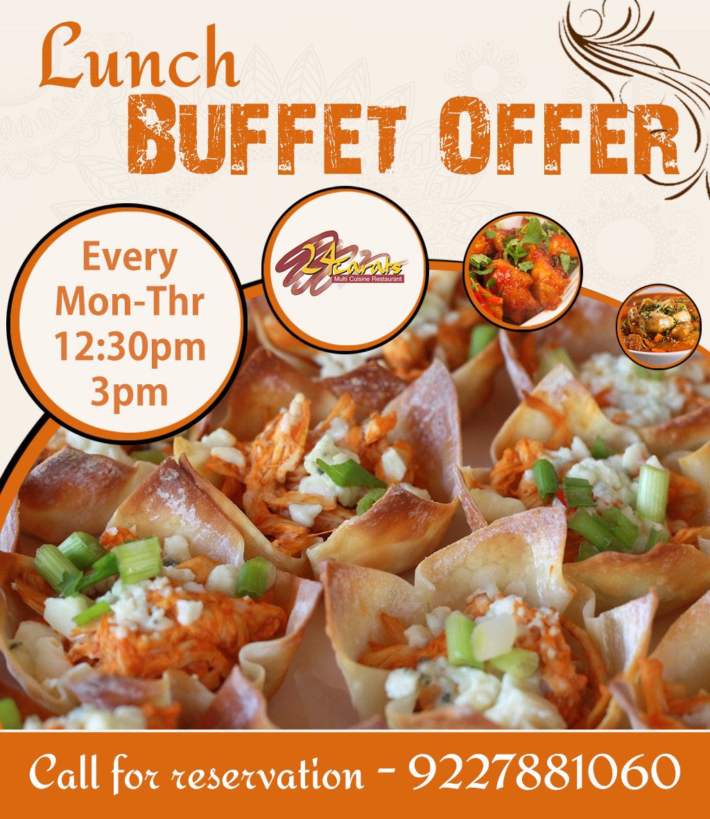 expresshotelind's tweet photo. We make your Weekdays less Boring! Enjoy the delicious lunch buffet only at 24 Carats, Vadodara!! #expresshotel https://t.co/2mSJ4ci39S