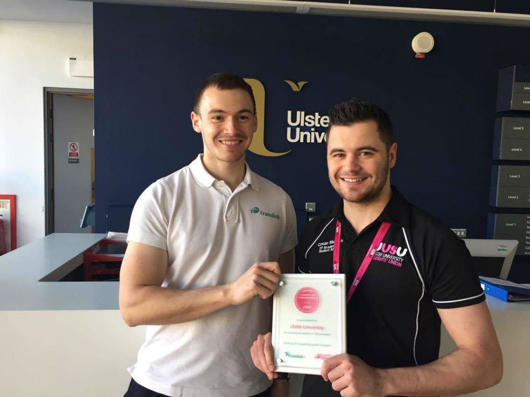 TranslinkMetro's tweet photo. Well done to #Metronomics winner @UlsterUni @UUSU! #smartmovers๐ ๐ ๐ https://t.co/vp09ZjdTFF