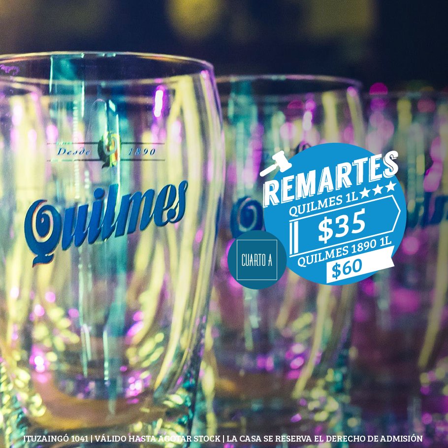 CuartoAbar's tweet photo. Quilmes a $35
#Remartes
Manejalo
Reservas únicamente Whatsapp 📲 3517035491 https://t.co/wXZNc9fesG