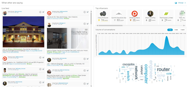 It's real time! <a href="/cisco/">Cisco</a> is showing the conversations about its #NeverBetter brand campaign! bit.ly/21tkn72