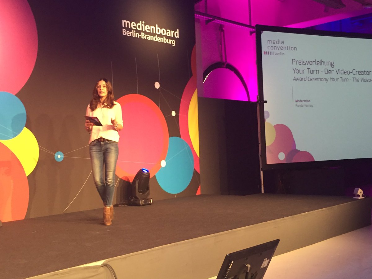 medienboard's tweet photo. #mcb16 Es geht los: Preisverleihung  @yourturnwettbewerb moderiert von der wunderbaren @fundavanroy https://t.co/6i3uGg7N78