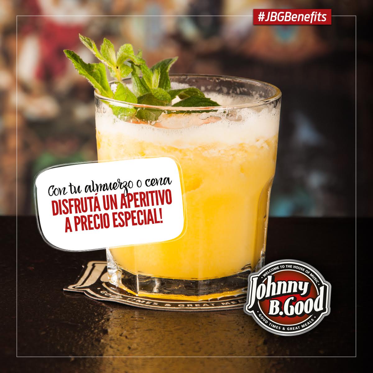 #JBGBenefits >> con tu almuerzo o cena obtenés un precio especial en #aperitivos.  🍸🍴