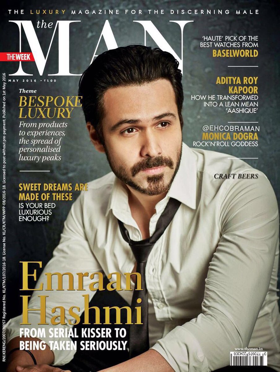 emraanhashmi's tweet photo. Feels really great 2 be featured in #TheMan magazine's cover. The caption that goes with my name here is fantastic! https://t.co/lFfeOjb619